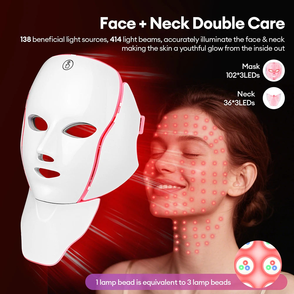 7 Colors Photon Facial LED Mask Red Light Therapy